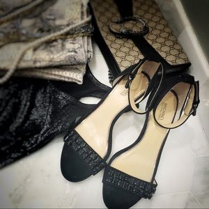 🌟Michael Kors Black Suede Rhinestone Heels: used